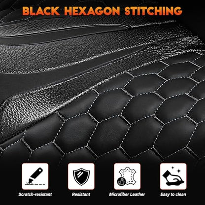 CC RIDER Gel Seat Driver Passenger Seat and King/Chopped Tour Trunk Backrest Fit For Harley Touring 2014-2023 Street Glide Road Glide Road King Electra Glide,Black Hexagon - color: 23# Gel Black+ 1 Backrest