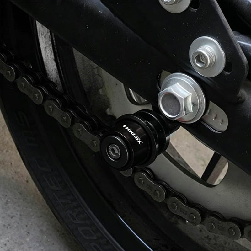 Compatible with Ninja1100SX SE Ninja 1100 SX SE Ninja 1100SX 2025 2026 Motorcycle CNC M8 Swingarm Spools Slider Stand Screws Sliders (Black) - color: Black