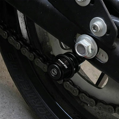 Compatible with Ninja1100SX SE Ninja 1100 SX SE Ninja 1100SX 2025 2026 Motorcycle CNC M8 Swingarm Spools Slider Stand Screws Sliders (Black) - color: Black