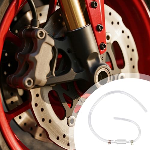 2 Sets Motorcycle Brake Bleeder Hose, Universal One-Way Check Valve Brake Bleeding Tube Kit with Metal Clips for Cars Motorcycle Clutch Hydraulic System Accessories
