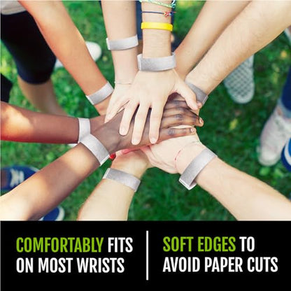 1,000 WristCo Tyvek Metallic Silver Wristbands for Events – Tamper-Proof Design Prevents Reuse – Premium-Grade Bracelets for Hospital & Medical ID, Party, Concert Entry, VIP Identification - color: Metallic Silver