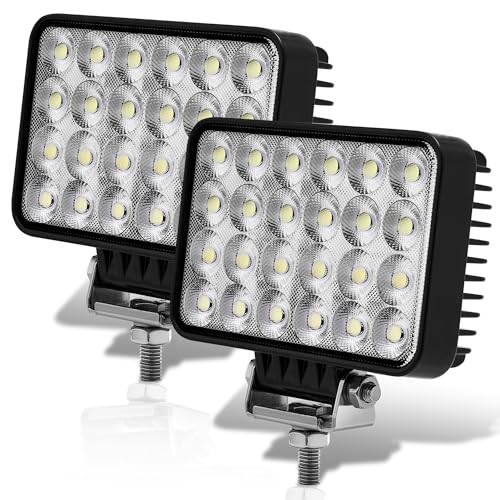 LED Tractor Lights 2PCS 6 Inch 10000LM 12v LED Flood Light Square LED Work Light for Truck Heavy Equipment Vehicles Golf Cart Boat ATV UTV