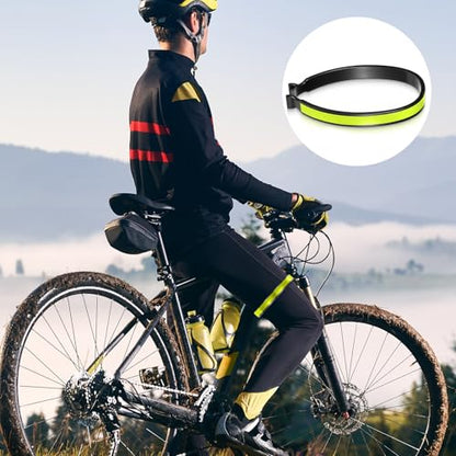 High Reflective Cycling Trousers Clips, 4 Pcs Bike Ankle Reflective Clip Outdoor Cycling Reflective-Gear Pant Cuff Clips - color: Fluorescent Green