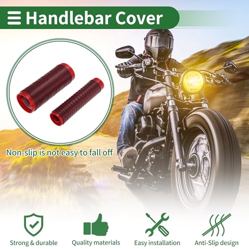 1.57" /40 mm 1.57 "/40 mm Motorcycle Hand Grips Cover Kit Non Slip Silicone Handlebar Grips Dark Red 1 Set Spiral Cross Pattern - color: Dark Red