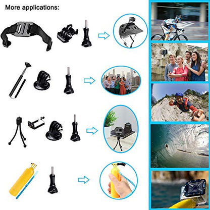 Suptig Accessories Kit Compatible for Gopro Mission Gopro Hero 13/Hero12/11/10/9/8/7/6/5/4/3/2/Session gopro Max2 Gopro Fusion DJI Action 6/5pro/5/4/3, Insta360 X5/X4, AKASO Action Camera Accessories