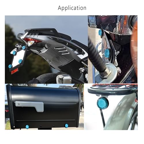 Blue Reflector Motorcycle License Plate Bolts and Nuts - color: Blue