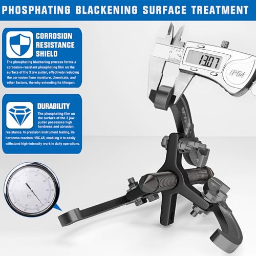XIIW 3'' 4'' 6'' Gear Puller Set, 3 Jaw Bearing Puller with Reversible Jaws, 2 Jaw / 3 Jaw Pulley Puller Tool for Pulley Gear Bearing Flywheel Removal, 4pcs Gear Extractor Tool 1.1t/1.6t/3.0t - size: 3-Jaw Bearing Puller 3'' 4'' 6''