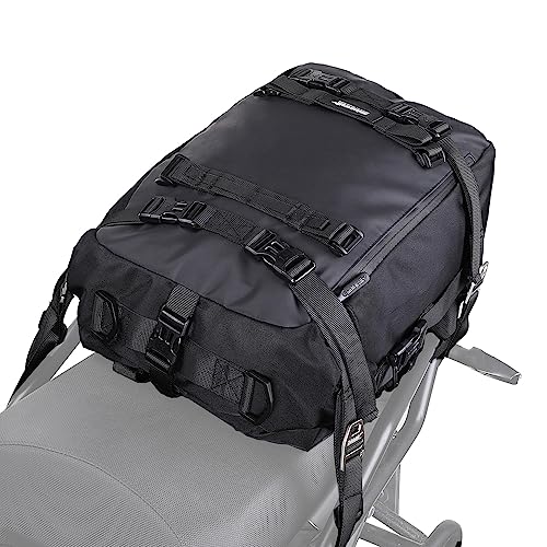Rhinowalk Motorcycle Tail Bag 20L Motor Travel Luggage Waterproof Motorbike Rear Rack Trunk Storage Bag - Black - color: Black-20L, size: 20L