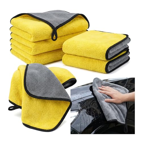 Microfiber Towels for Cars, 800GSM Car Cleaning Towels, Soft Microfiber Cleaning Cloths for Car Washing, Drying, Waxing, Buffing and Polishing, Scratch-Free Auto Detailing Towels, 6 Pack, 12 x 16 Inch - size: 6 Pack, 12 x 16 Inch