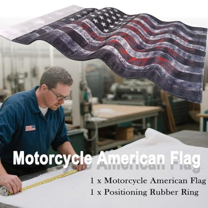 Motorcycle Flag 6x9,Motorcycle American Flag,Double Sided Double Stitched,Black - color: black