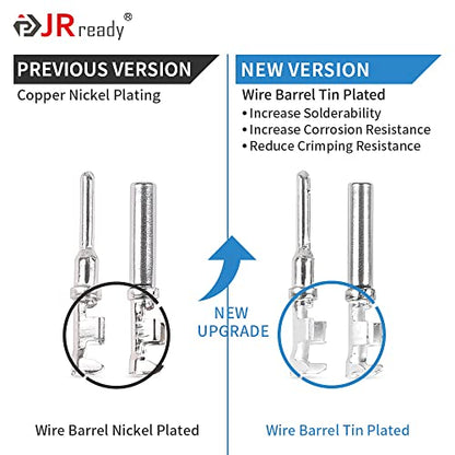 JRready 6 Pin Deutsch Connector Kit DT Series, 6 Pin Way Gray Waterproof DT Connector(5 Set), Size 16 Stamped Contacts 14-18AWG for Car, Truck, Motorcycle, Off-Road Vehicles, Marine, ST6327-6 - size: 6-Pin (5 Pairs)