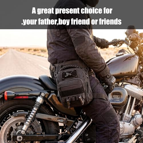 Tactical Drop Leg Bag with Concealed Carry Holster Motorcycle Thigh Pouch for Outdoor, Hiking & EDC Gear, Black - color: Black
