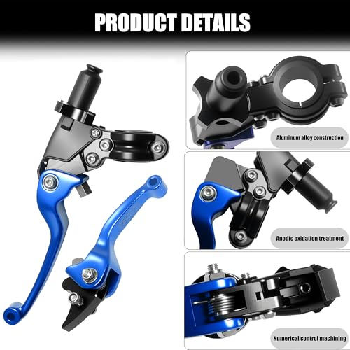 7/8inch 22mm Universal Motorcycle Clutch Brake Lever Folding Levers for 50/110/125/140/150cc Dirt Pit Bike SSR RFZ 125 DBX18/19 Xpro Coolster Thumpstar Baja Apollo (Blue) - color: Blue