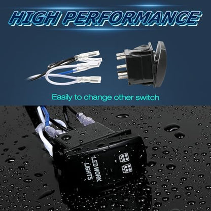 Wiring Harness 2 Lead, Niwaker Nylon Wire Harness Kits for LED Light Bar LED Pods Work Lights Fog Lights 12V 40A Wiring with Rocker Switch Relay Fuse Compatible with Truck UTV ATV SUV Off Road RV Boat