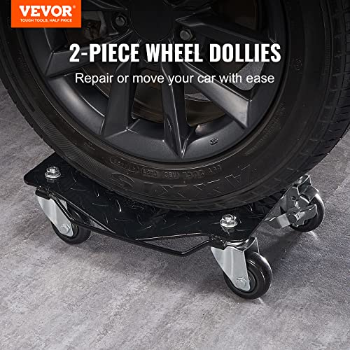 VEVOR Wheel Dolly, 3000 lbs Car Moving Dolly, Wheel Dolly Car Tire Stake Set of 2 Piece, Heavy-Duty Car Tire Dolly Cart Moving Cars, Trucks, Trailers, Motorcycles, and Boats - size: 2 Pack, style: 3000 LBS，2 Pack