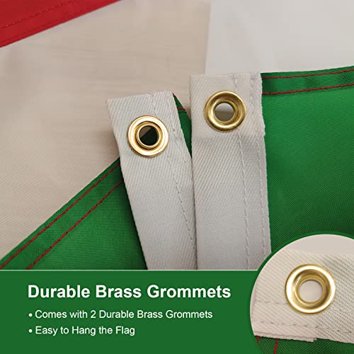 SYII Italian Boat Flag 12x18 Inch, Italy It National Flags with 2 Brass Grommets and Embroidered Sewn Stripes, Heavy Duty Polyester Outdoor Banner - color: 12x18 Italian Flag