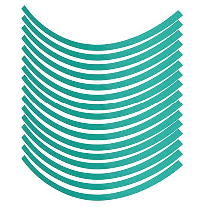 Reflective Wheel Rim Stripe Decal Sticker for 16-19 inch Rim Size Universal Car Motorcycle Wheel Reflective Pinstripe Decal Tape Sticker Decoration Film (Blue Green)