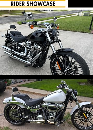 Detachable Backrest Sissy Bar Upright Passenger Backrest w/Pad Fit For Harley Breakout FXSB 2013-2017 (chrome) - color: chrome