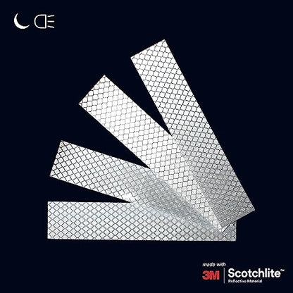 Salzmann Diamond Grade Reflective Sticker, 4pcs, Waterproof, All-Weather, 3M Material, White, for Car | Made with 3M Reflective Material | Waterproof Safety Decals | Yellow, Orange, Red & White - color: White