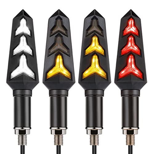 Sequential Turn Signal Motorcycle Blinkers LED Front Rear Flowing Indicators Daytime Running Light Universal Compatible with Harley Honda Kawasaki Suzuki Yamaha - color: B-Front&Rear