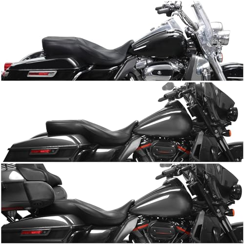 XMT-MOTO Hammock Rider Passenger Seat Fit for Harley Touring and Tri Glide models 2009-2023 Road King Street Glide Road Glide Electra Glide Black - style: Seat For Harley Touring '09-'23