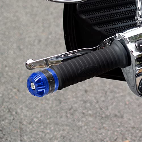 X AUTOHAUX 1 Pair Universal 18mm Handlebar End Caps Plug Bar End Aluminum Alloy for Motorcycle Blue - color: Blue