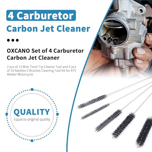 Set of 4 Carburetor Carbon Dirt Jet Remove Cleaner 26 Cleaning Wires Set + 20 Cleaning Needles + 10 Nylon Brushes Tool Kit for Motorcycle ATV Moped Welder Carb Chainsaw Spray Guns Torch Tips - size: 4 PACK Jet Cleaner