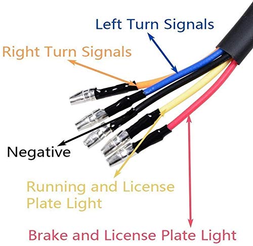 Motorcycle Tail Light Integrated Running Brake Stop Light Dual Eye Turn Signals Lamp Black with License Plate Bracket for Harley Honda Yamaha Suzuki Kawasaki - color: Black 2