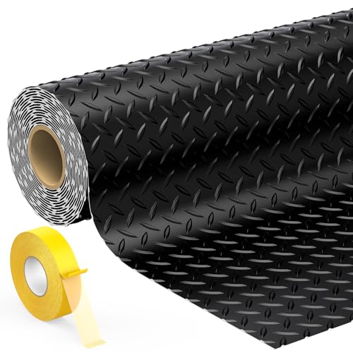 Geemax 7.8 x 18 FT Garage Floor Mats for Under Car, 2.8mm Thickened Rubber Garage Flooring Roll, M Size 140.4 SQFT Garage Car Mat for Mid-Size SUVs, Sports Car, Black - color: Black, size: 7.8 x 18 FT