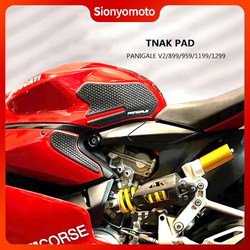 Fuel Gas Tank Pad Protector Stickers Decal Set Compatible with V2/899/959/1199/1299 2013 2014 2015 2016 2017 2018 2019- Anti-Slip Protective Kit, Black | 4-Piece