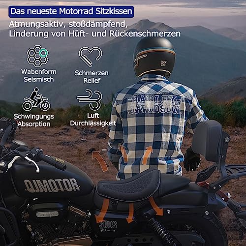 Motorcycle Seat Cushion Gel Pad Foldable Soft Seats with Pressure Relief Pads for Motorcycles Breathable and Shock for Long Rides Seat Cushion Motorcycle Accessories