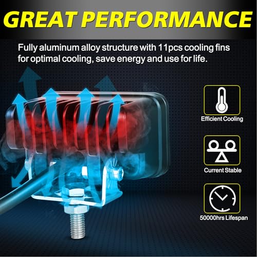 Yellow LED Pods, AKD Part 3 Inch Flood CREE LED Fog Lights 40W Yellow Small Chase Pod Lights Ditch Lights Off Road Driving Lights 2 Packs for Dirt Bike Motorcycle Truck UTV ATV SUV Surron - color: Yellow