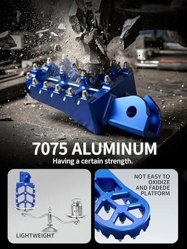 JFG RACING Dirt Bike Foot Pegs,7075 Aluminum CNC Pedals Rests for Surron Light Bee X and S/E Ride Pro S SS SR/CRF150F CRF230F 03-19/CRF250F 19-24/XR150L 15-24/KDX200 83-94-Blue - color: blue