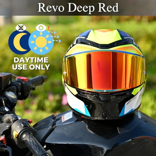 Compatible With K6S Visor K6 Face Shield Replacement Tinted Visor Helmet Accessories (Revo Deep Red) - color: Revo Deep Red