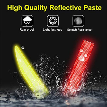 5pcs/Set Diamond Grade Reflective Stickers High Intensity Night Visibility Safety Warning Sign Reflective Tape Stickers for Cars Trucks Helmets Motorcycle Bumper Sticker 35.83x1.57in - color: Fluorescent Green