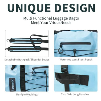 80L Dry Bag Large Waterproof Bag Roll-Top Heavy Duty Fishing Duffel Bag with Durable Straps & Handles for Kayaking Paddle boarding Boating Rafting Fishing - color: Blue