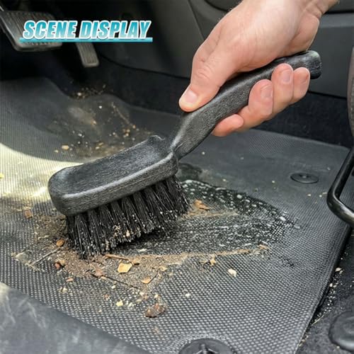 Car Wheel Wash Brush, Soft Bristle Non-Scratch Automotive Tire Cleaning Brush with Short Handle, Universal Vehicle Rim Detailing Tool Accessories for RV, SUV, Truck, Motorcycle(2PCS) - size: 2PCS