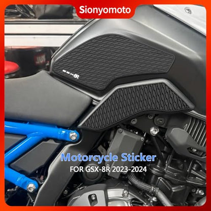 Fuel Gas Tank Pad Protector Stickers Decal Set Compatible with GSX8R GSX 8R 2024-2025- Anti-Slip Protective Kit, Black | 5-Piece