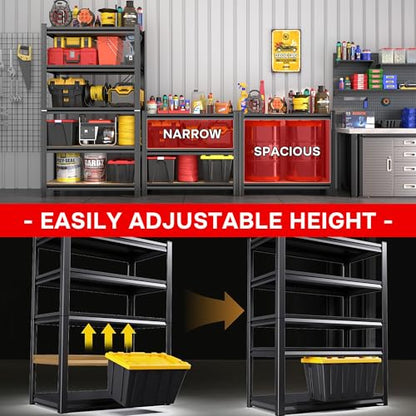 4-Tier Garage Shelving, 53.4"H × 13.8"W × 11.8"D, 2000-lb Capacity | Heavy-Duty Steel Organizer with Adjustable Levels for Basement, Pantry, Warehouse, Storing Tools, Supplies, Equipment. - size: 4 Tier | 54" H x 14" W X 12" D