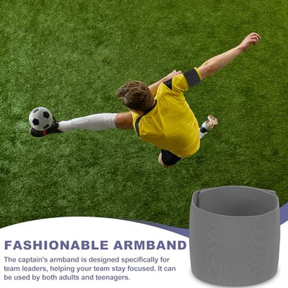 Soccer Captain Armband Elastic Wrist Arm Bands Adjustable Player Team Leader Anti-Slip Badge Sports Accessories - color: Dark Gray