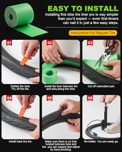 Julai Bike Tire Liner Pro, Inner Tube Bicycle Flat Protector Compatible with 20/24/26/27.5/29" - size: 700x35-45C; 26/29x1.5-1.75"