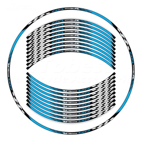 CBR 17 inch Wheel Rim Stickers Decals Tape Compatible with CBR1000RR-R 2004-2025 Motorcycle Reflective Rim Tapes Sticker Stripe (Sky Blue) - color: Sky Blue