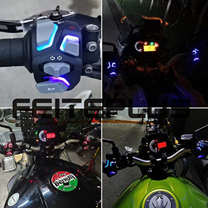 7/8" Motorcycle Switches Blue LED Light Switch for Horn Button Turn Signal Electric Fog Lamp Light Start Handlebar Controller Switches