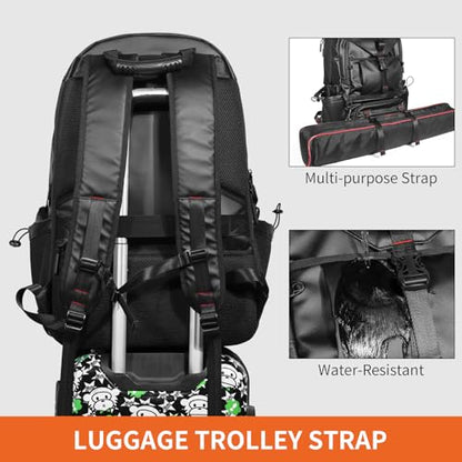 Motorcycle Backpack Waterproof Oxford Fabric, Expandable 50L Capacity with Helmet Holding Pocket, Laptop Compartment, and USB Port, Ideal Gift for Travel