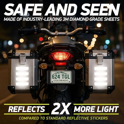 Reflective Stickers | 3M Diamond Grade | Yellow-Green | 1.25″ x 6″ | 5-Pack | Reflective Safety Tape for Helmets, Cars, Mailboxes & More - color: Fluorescent Yellow-green