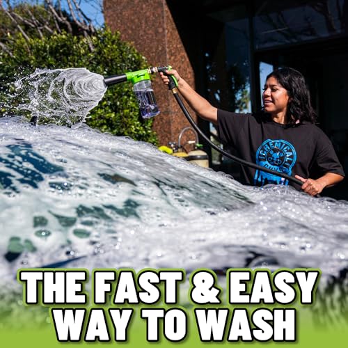 Chemical Guys Foam Blaster 6 Car Wash Gun, Chemical Guys Foam Gun, and Chenille Scratch-Free Microfiber Wash Mitt - Connects to Any Garden Hose for Thick Suds - Safe for Cars, Trucks, SUVs - 2 Items - size: FOAM BLASTER + WASH MITT