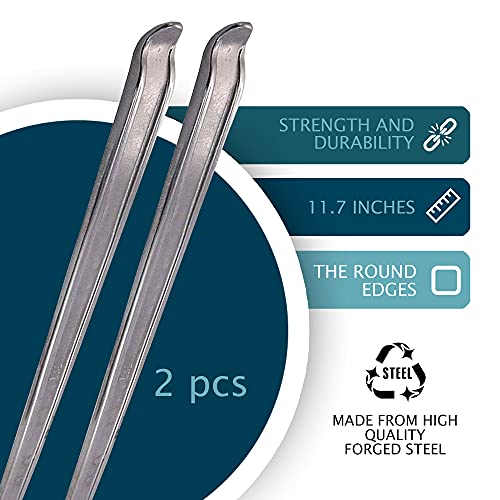 2pc Tire Iron Motorcycle Tire Spoons Levers Tire Changer Spoons Dirtbike Tire Changing Tools Set Remover Heavy Duty Steel Tyre Removal Tool Spoon for Dirt Bike Scooter Bicycle Mower (11.7 inch)