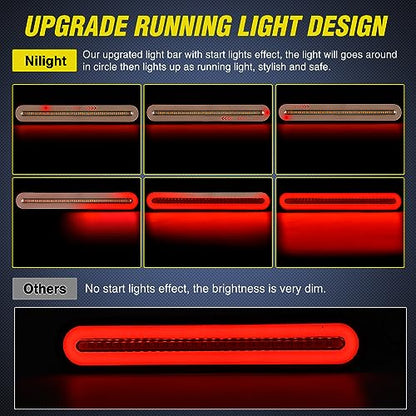 Nilight Trailer Tail Light Bar with 3-in-1 Running Stop Turn Signals Brake Lights 2 Pack 9 Inch 100 LED Red & Amber Sequential Strip for Trailers RV Truck Boat Pickup SUV - color: 2Pcs 3-in-1 9Inch Trailer Lights