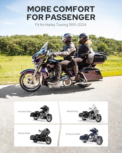 Benlari Passenger Foot Pegs, Passenger Mini Footboard Footpegs Fit for Harley Davidson Touring Road King Electra Glide Road Glide Street Glide 1993-2024 (Black) - color: Black