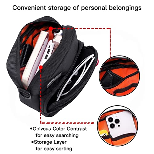 Universal Motorcycle Bag - American Flag Tool Bag, Harley Softail Dyna Sportster Accessory, Black Sissy Bar Front Storage